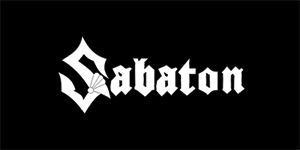 SABATON - Logo CIERNE - široká chrbtová nášivka s rozmerom 33 x 15 cm