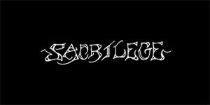 SACRILEGE - Logo - široká chrbtová nášivka s rozmerom 33 x 15 cm