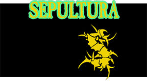 SEPULTURA - Brasil Flag Logo - široká chrbtová nášivka s rozmerom 33 x 15 cm