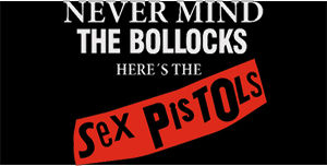 SEX PISTOLS - Never Mind The Bollocks - široká chrbtová nášivka s rozmerom 33 x 15 cm