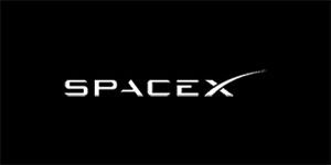 SpaceX - Logo - široká chrbtová nášivka s rozmerom 33 x 15 cm