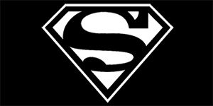 SUPERMAN - Logo - široká chrbtová nášivka s rozmerom 33 x 15 cm