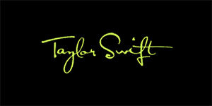 TAYLOR SWIFT - Logo Signature - široká chrbtová nášivka s rozmerom 33 x 15 cm