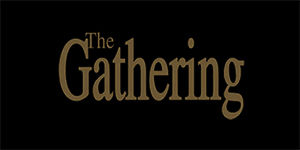 THE GATHERING - Logo Gold - široká chrbtová nášivka s rozmerom 33 x 15 cm