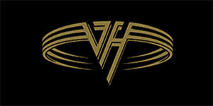 VAN HALEN - Logo Gold Circle - široká chrbtová nášivka s rozmerom 33 x 15 cm