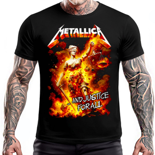METALLICA - And Justice For All Fire - čierne pánske tričko