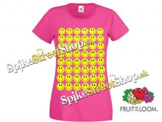 SMILES - Smajlíci - ružové dámske tričko
