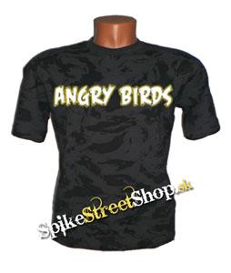 ANGRY BIRDS - pánske maskáčové tričko - ruský maskáč