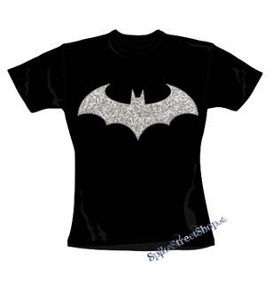 BATMAN - Silver Modern Logo - čierne dámske tričko