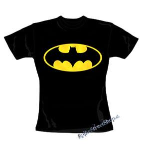 BATMAN - Yellow Logo - čierne dámske tričko