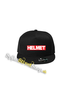 HELMET - Logo Red White - čierna šiltovka model "Snapback"