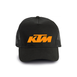 KTM - Orange Logo - čierna bavlnená sieťkovaná šiltovka model "Trucker Cap"