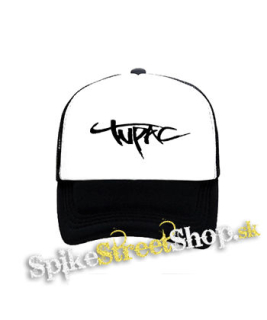 2 PAC - Tupac - čiernobiela sieťkovaná šiltovka model "Trucker"