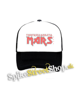 30 SECONDS TO MARS - Iron Maiden Logo - čiernobiela sieťkovaná šiltovka model "Trucker"