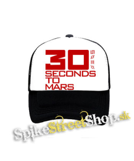 30 SECONDS TO MARS - Red Logo - čiernobiela sieťkovaná šiltovka model "Trucker"