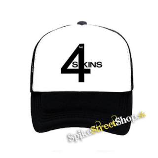 4 SKINS - Logo - čiernobiela sieťkovaná šiltovka model "Trucker"