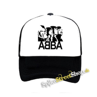 ABBA - Band - čiernobiela sieťkovaná šiltovka model "Trucker"