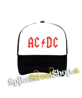 ACDC - Red Logo Vintage - čiernobiela sieťkovaná šiltovka model "Trucker"