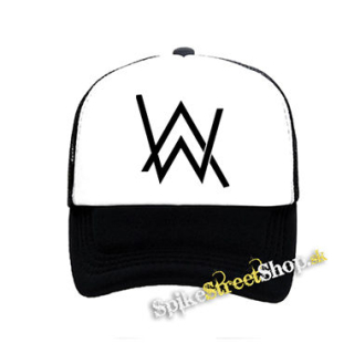 ALAN WALKER - Logo - čiernobiela sieťkovaná šiltovka model "Trucker"