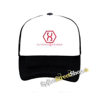 ALTERED CARBON - Red Logo - čiernobiela sieťkovaná šiltovka model "Trucker"