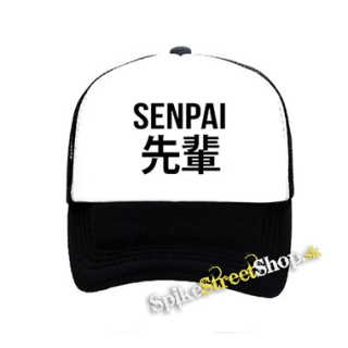 ANIME - SENPAI - Logo & Symbols - čiernobiela sieťkovaná šiltovka model "Trucker"