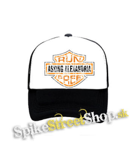 ASKING ALEXANDRIA - Run Free - čiernobiela sieťkovaná šiltovka model "Trucker"