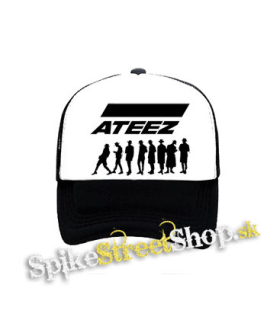 ATEEZ - Logo & Silhouette - čiernobiela sieťkovaná šiltovka model "Trucker"
