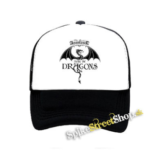 AVANTASIA - Here Be Dragons - čiernobiela sieťkovaná šiltovka model "Trucker"