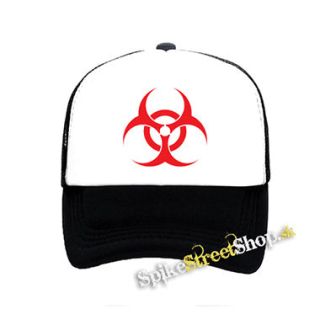 BIOHAZARD - Red Sign - čiernobiela sieťkovaná šiltovka model "Trucker"