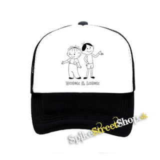 BOLEK A LOLEK - čiernobiela sieťkovaná šiltovka model "Trucker"