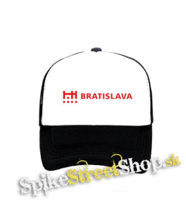 BRATISLAVA - čiernobiela sieťkovaná šiltovka model "Trucker"