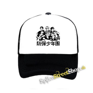 BTS - BANGTAN BOYS - Korean Band - čiernobiela sieťkovaná šiltovka model "Trucker"