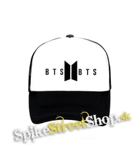 BTS - BANGTAN BOYS - Logo - čiernobiela sieťkovaná šiltovka model "Trucker"
