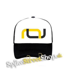 CALISTATIC - Yellow Logo Symbol - čiernobiela sieťkovaná šiltovka model "Trucker"