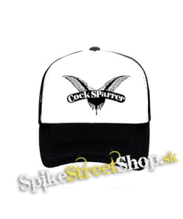 COCK SPARRER - Logo - čiernobiela sieťkovaná šiltovka model "Trucker"