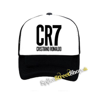 CRISTIANO RONALDO - CR7 Crest - čiernobiela sieťkovaná šiltovka model "Trucker"