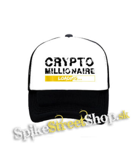 CRYPTOMILIONAIRE - Loading - čiernobiela sieťkovaná šiltovka model "Trucker"