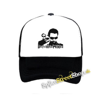 DEPECHE MODE - Logo & Band - čiernobiela sieťkovaná šiltovka model "Trucker"