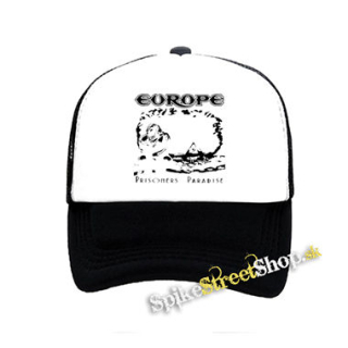 EUROPE - Prisoners In Paradise - čiernobiela sieťkovaná šiltovka model "Trucker"