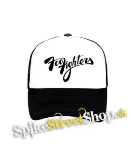 FOO FIGHTERS - Logo Name - čiernobiela sieťkovaná šiltovka model "Trucker"