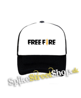 GARENA FREE FIRE - Logo - čiernobiela sieťkovaná šiltovka model "Trucker"