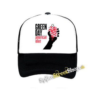 GREEN DAY - American Idiot - čiernobiela sieťkovaná šiltovka model "Trucker"