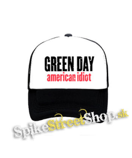 GREEN DAY - American Idiot Slogan - čiernobiela sieťkovaná šiltovka model "Trucker"
