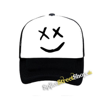 HAPPY - čiernobiela sieťkovaná šiltovka model "Trucker"