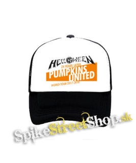 HELLOWEEN - Pumpkins United World Tour 2017-2018 - čiernobiela sieťkovaná šiltovka model "Trucker"