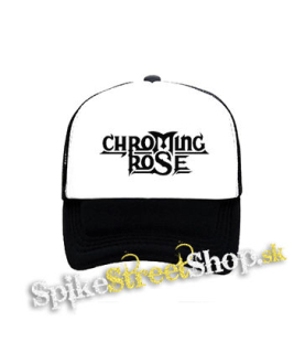 CHROMING ROSE - Logo - čiernobiela sieťkovaná šiltovka model "Trucker"