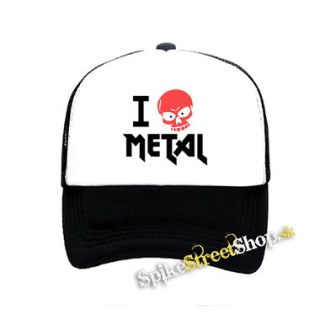 I LOVE METAL - čiernobiela sieťkovaná šiltovka model "Trucker"