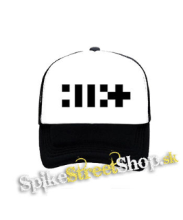 ILLIT - Logo Kpop Band - čiernobiela sieťkovaná šiltovka model "Trucker"