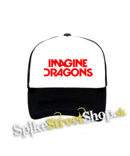 IMAGINE DRAGONS - Logo Red - čiernobiela sieťkovaná šiltovka model "Trucker"