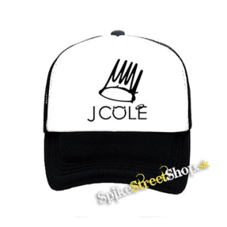 J COLE - Logo - čiernobiela sieťkovaná šiltovka model "Trucker"